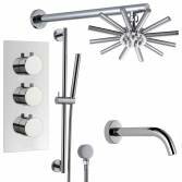 Ravana Shower with 8.7&quot; Star Head, Bath Filler and Handheld 