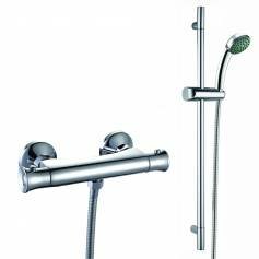 Economy Thermostatic Bar Mixer Shower Kit with Hand Held Head 