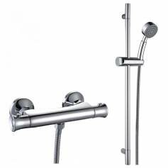Exposed Shower Kit - Economy Thermostatic Mixer with Hand Held Head 