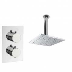 Tugela Chrome Effect Thermostatic Shower Mixer Kit with 180mm Square 
