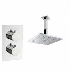 Tugela Chrome Effect Thermostatic Shower Mixer Kit with 180mm Square Head 
