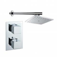 Dagna Chrome Effect Thermostatic Shower Mixer Kit with 180mm Square Head 