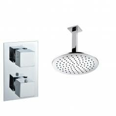 Tugela Chrome Effect Thermostatic Shower Mixer Kit with 200mm Round Head 