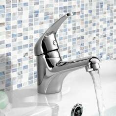 Sleek Chrome Modern Bathroom Basin Sink Lever Mixer Tap 