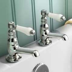 Regal Twin Hot &amp; Cold Traditional Chrome Lever Bath Tub Taps 