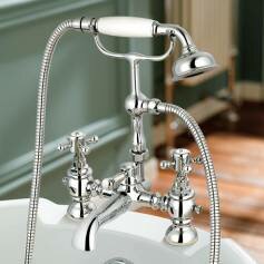 Victoria II Bath Shower Mixer - Traditional Tap with Hand Held Shower 