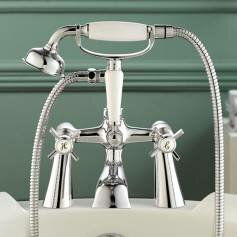 Lydford Traditional Bath Mixer Tap with Hand Held Shower 