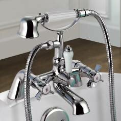 Alamere Traditional Bath Mixer Tap with Hand Held Shower 