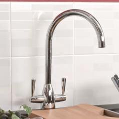 Tinkisso Kitchen Sink Taps - Chrome Plated - Swivel Spout 