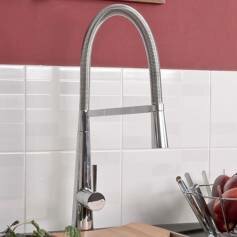 Toria Kitchen Taps with Pull Out Spray - Chrome Plated 