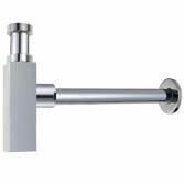 Chrome Bottle Waste Trap, Square 