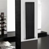 Fuego Gloss Black Flat Panel Vertical Radiator, 1800x376mm 