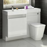 1206mm Atlanta Gloss White Combined Suite with Toilet & Basin