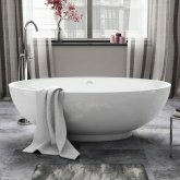 1690x800mm Modern Round Freestanding Flat Top Bath