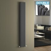 1800x240mm Anthracite Double Oval Tube Vertical Radiator - Ember Premium