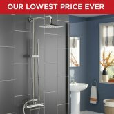 200mm Square Head & Hand Held - Exposed Thermostatic Mixer Shower Kit - Value Range