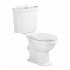 Victoria Twin Tap Basin and Close Coupled Toilet Set - White Seat