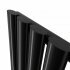 600x600mm Gloss Black Single Panel Oval Tube Horizontal Radiator - Alverston Premium