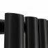 600x600mm Gloss Black Single Panel Oval Tube Horizontal Radiator - Alverston Premium