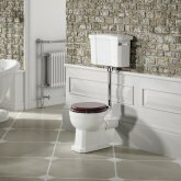 Georgia Traditional Toilet with Low-Level Cistern - Mahogany Finish Seat