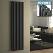 1800x480mm Anthracite Double Oval Tube Vertical Radiator - Ember Premium