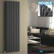 1600x480mm Anthracite Double Oval Tube Vertical Radiator - Ember Premium