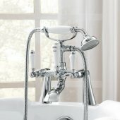 Regal Chrome Traditional Bath Mixer Lever Tap with Hand Held Shower