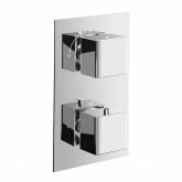 Thermostatic Shower Valve - Square 2 Way Mixer - Basic Range - Stud Wall Only