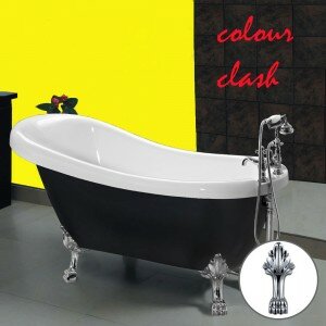 Yellow and red would make a cool combination in a bathroom