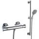 Thermostatic shower with hand held and riser rail 